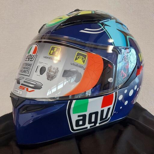 未使用 AGV ヘルメット k-3 ロッシ ミサノ Rossi misano 2015 アジアンフィット L