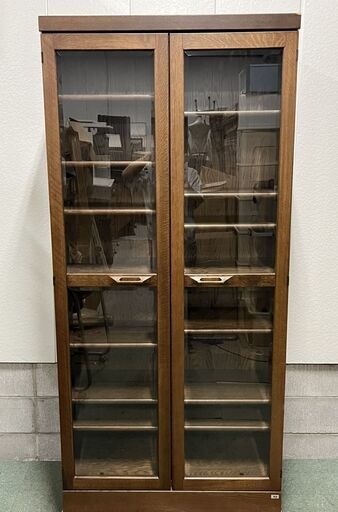 北海道 旭川 近藤工芸 木製 8段 食器棚 本棚 収納棚 飾り棚 キャビネット OAK オーク 大型 幅89cm×奥行41cm×高さ190cm