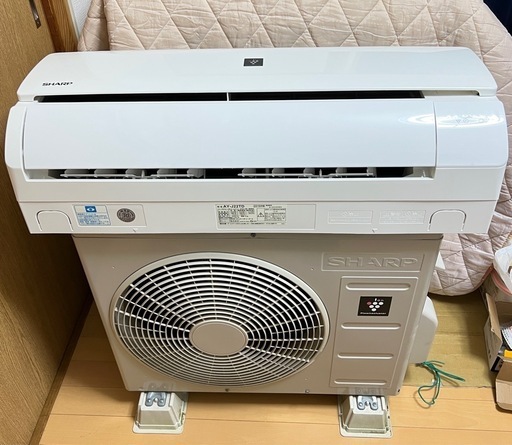 [中古］SHARP エアコン、6畳用、取り付け工事込み、3ヵ月保証付き。