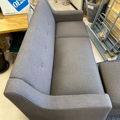 アース美原店 美品 カウチソファ 3人用 オットマン付き