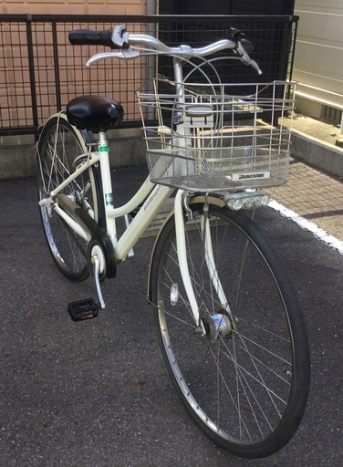 ＜整備・美品＞ブリヂストン・アルベルト・27インチ自転車・ホワイト 内装3段変速 LEDライト ※鍵は1発2錠で新品に交換済。