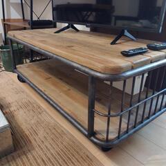 ローテーブル 完成品 送料無料 無垢材 テーブル センターテーブル キャスター付き 棚 収納付き 120cm リビングテーブル コーヒーテーブル アイアン 長方形 おしゃれ ヴィンテージ ビンテージ アンティーク 古材 Rootage