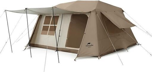 [商品内容確認中] ネイチャーハイク Naturehike 公式 ワンタッチ テント 大型 2～6人用 ‎ロッジ型 Village 13.0 -ブラウン