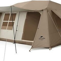 [商品内容確認中] ネイチャーハイク Naturehike 公式 ワンタッチ テント 大型 2～6人用 ‎ロッジ型 Village 13.0 -ブラウン