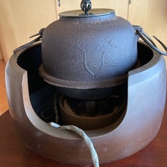 茶道具　鉄製電気釜一式