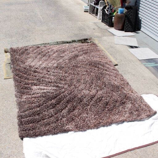 T290) アクタス ACTUS ラグ カーペット (約)236×168cm シャギー 絨毯 長方形 家具 インテリア モダン 高級感