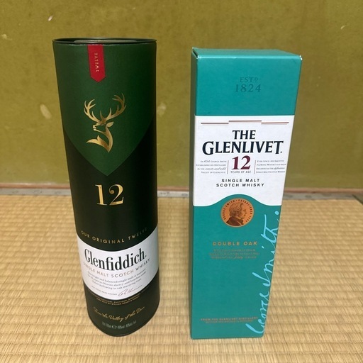 ウイスキーグレンフィディック12年スペシャルリザーブ＋グレンリベット12年シングルモルト