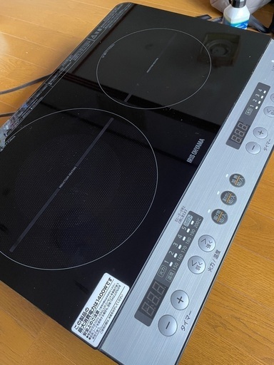 【2021年製】アイリスオーヤマ　2口コンロ IH ブラック