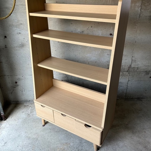 無印良品 MUJI 木製収納 ミドルタイプ タモ材 本棚 ラック 収納棚