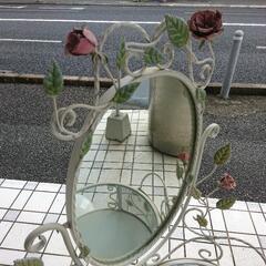 ★中古品★アイアンフレームドレッサー　ローズ＆リーフデコレーション