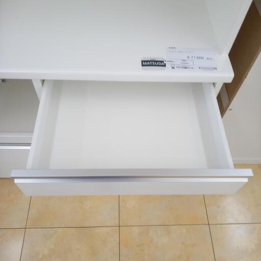 ☆ジモティ割あり☆ 松田家具 レンジボード ホワイト H179×D48.5×W117 クリーニング