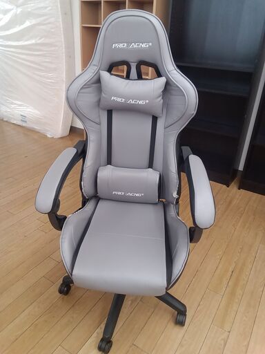 ★ジモティ割あり★ PRORACING ゲーミングチェア グレー H137×D61×W66 クリーニング済み TK2887\t\t\t\t\t\t\t\t