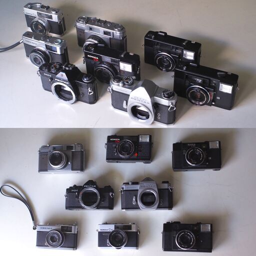 フィルムカメラ まとめ 8台 ジャンク扱い ペンタックス PENTAX オリンパス OLYMPUS コニカ KONICA 35