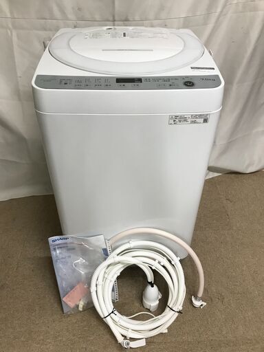 【北見市発】シャープ SHARP 全自動電気洗濯機 ES-GE7F-W 2021年製 7.0kg 白 一人暮らし (E2987shsmY)