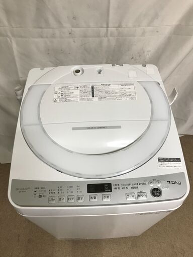 【北見市発】シャープ SHARP 全自動電気洗濯機 ES-GE7F-W 2021年製 7.0kg 白 一人暮らし (E2987shsmY)