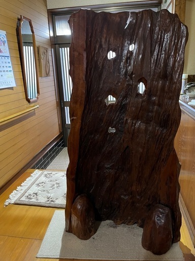 一枚板衝立 松に鶴 限界価格一枚板衝立 松に鶴