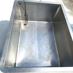ステンレス 角型 浴槽 工場部品洗浄等に ドックバス 1190×850 H：650 中古