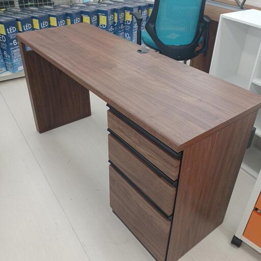 ★ジモティ割あり★片袖デスクインテリア　マナベ　BR　高さ(H)74× 幅(W)140× 奥行(D)50【joh 2227】