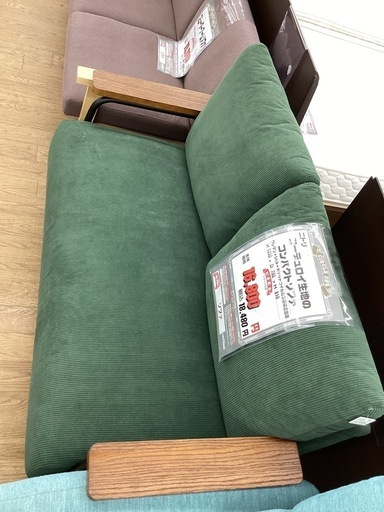 KH-15【新入荷　リサイクル品】ニトリ　コーデュロイ生地のコンパクトソファ　グリーン KH-15【新入荷 リサイクル品】ニトリ コーデュロイ生地のコンパクト