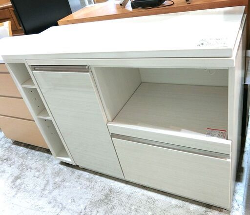 ニトリ 伸縮カウンター キッチンカウンター レンジボード カウンターテーブル 鏡面仕上げ【モノ市場東海店】