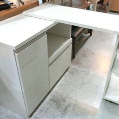 ニトリ 伸縮カウンター キッチンカウンター レンジボード カウンターテーブル 鏡面仕上げ【モノ市場東海店】