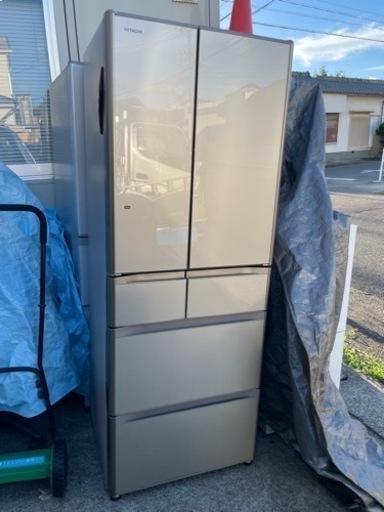 日立6ドア 大型冷蔵庫  観音 ガラス 475L  2015年製  中古品※要確認※