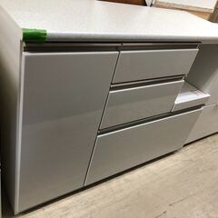 札幌 引き取り キッチン収納棚/キッチンボード ミドルサイズ 白 レンジ台