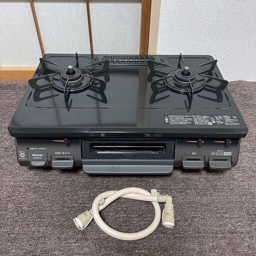 【売約済】2022年製■Rinnai ガスコンロ 都市ガス RTE597BKL 左強火力 リンナイ ガステーブル 水無し片面焼グリル 2口 ガステーブル RT67JH