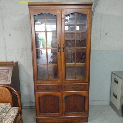 karimoku 食器棚 COLONIAL  高さ192cm 幅86cm 奥行き43cm  ブラウン 木製 カリモク コロニアル キッチンボード カップボード アンティーク調 国産 日本製