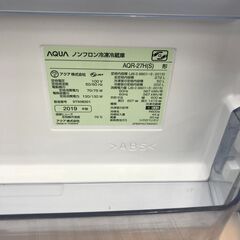 ★ジモティ割あり★ アクア 冷蔵庫 AQR-27H 3ドア冷蔵庫 272L 年式2019 動作確認／クリーニング済み KJ5989