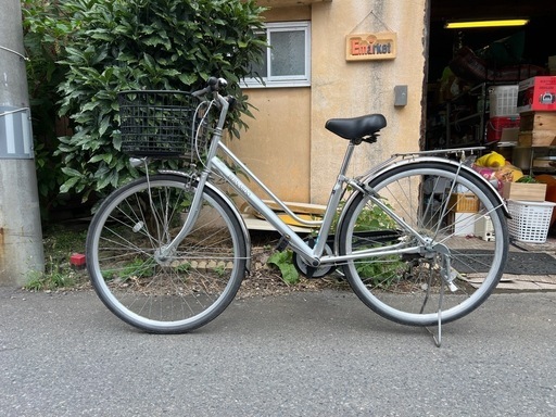【中古】自転車27インチ　　パンクしないタイヤ装着車　6段変速