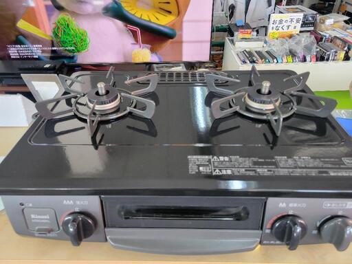 リンナイ　左強火　プロパン　ガスコンロ　NTM34BKL　LP専用　中古　リサイクルショップ宮崎屋住吉店24.8.27K