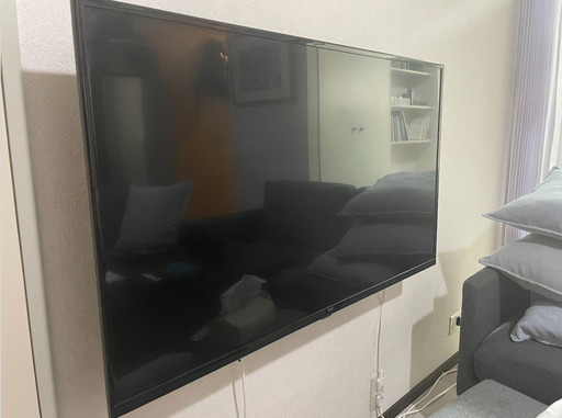 半年使用【美品】43インチテレビ　＋　アンテナケーブル10m　＋　壁掛け金具