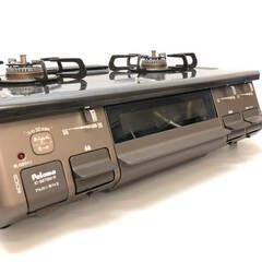 ss6684　パロマ ガステーブル IC-S87BM-R プロパンガス(LPガス) ブラウン Paloma ガスコンロ 2口 グリル付ガステーブル 右強火力 水無し片面焼き 茶 ホーロー ガステーブル 中古