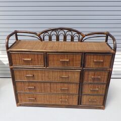 昭和 レトロ アンティーク ヴィンテージ ラタン チェスト アジアン家具 籐 中古 現状品