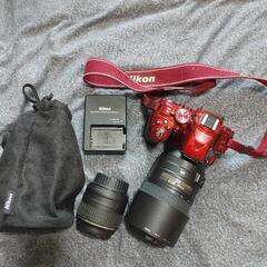 ✨Wi-Fi搭載モデル！レアカラー✨レッド✨D5300Ｗレンズキット✨ D5000 ニコン デジタル一眼 Nikon D5300 レッド レンズキット 中古 Wi