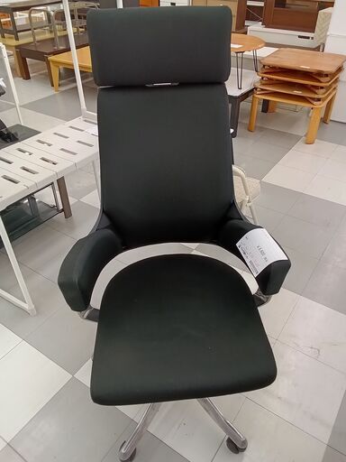 ★ジモティ割あり★  オフィスチェアー ブラック H123×D54×W60 クリーニング済み TC1150