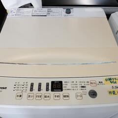 配送可【ハイセンス】5.5K洗濯機★2021年製　分解クリーニング済/6ヶ月保証付　管理番号12808
