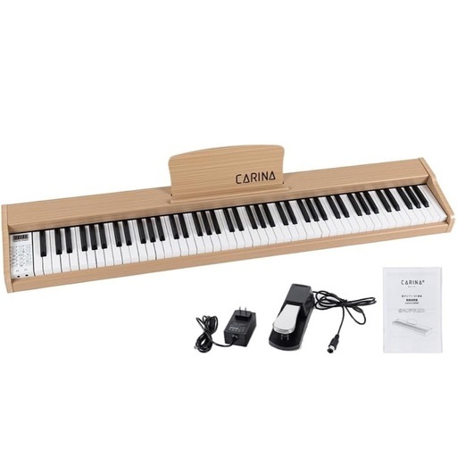 Carina 電子ピアノ 88鍵盤 キーボード 木製デザイン MIDI対応 サステインペダル付 (オークベージュ）