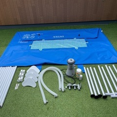 インテックス 3m×2m 大型フレームプール 循環器付き カバー 塩素 検査