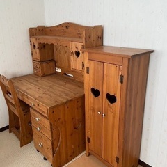 学習机&キャビネット　パイン材ハンドメイド