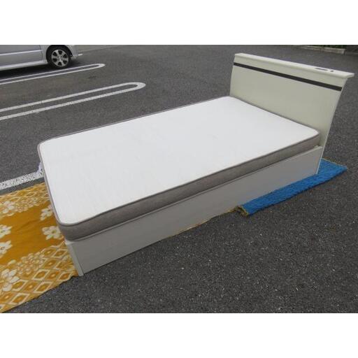 中古 ニトリ セミダブルベッド 収納付き マットレス付き 1220×2000×270mm セミダブルベット