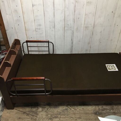 大商産業 電動リクライニングベッド 101x211cm シングルベッド マットレス付き dB style 手すり 介護 動作品 24h菊ST