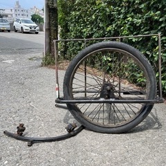 　香川高松横付け　昭和旧車実用運搬自転車のサイドカー　骨董品　