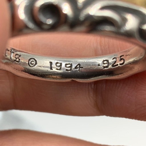 クロムハーツ スクロールバンドシルバーブレスレット 鑑定済み クロム