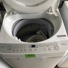 NO 421
 🌈福岡市内配送設置無料✨🌈　シャープ 全自動洗濯機 ステンレス穴なし槽 7kg ホワイト系 ES-GE7B-W