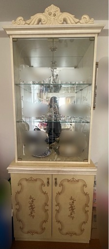 【9月中旬まで！】イタリア製 家具 ガラス キャビネット 2ドア