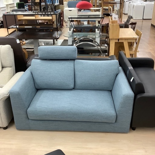 レザーソファー ACTUS 2.5人掛け ブラック座面裂け有 ギャラリーM