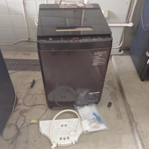 TOSHIBA 全自動洗濯機 ZABOON AW-10SD8(T) 黒 10 kg 119 L 通電確認済 東芝  取水ホース、マニュアル、蓋付 通電確認済 洗濯機