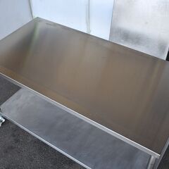 ≪yt1576ジ≫ ステンレス作業台 天板カバー付き キャスター付き ② 幅150cm 奥行75cm 蓋付/フタ/店舗/設備/ガレージ 60817-01